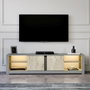 Hanah Home Soporte de TV Gris y Travertino